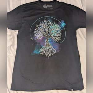 Into The A.M. Men's Large Tree of Life‎ Graphic Print Black Short Sleeve T-shirt